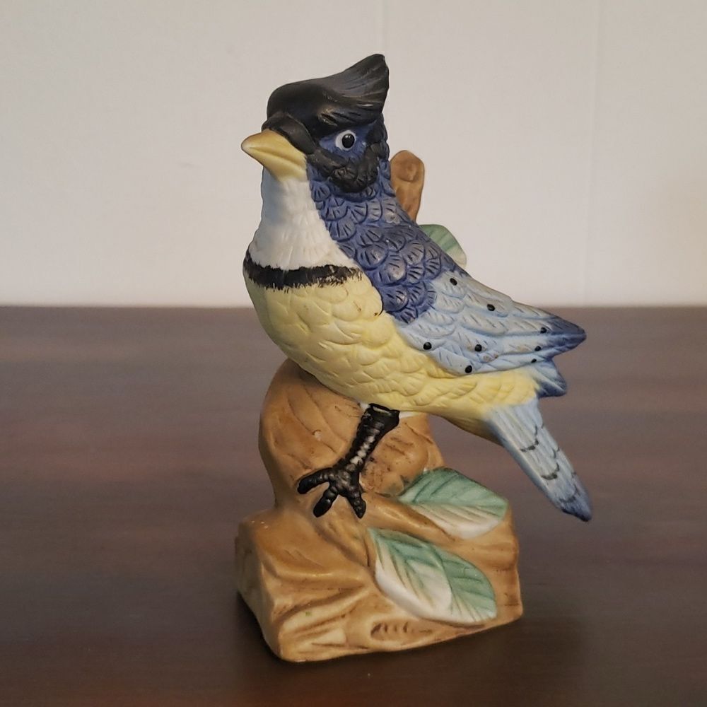 Vintage Hand Painted Bluejay Fine Porcelain Figurine